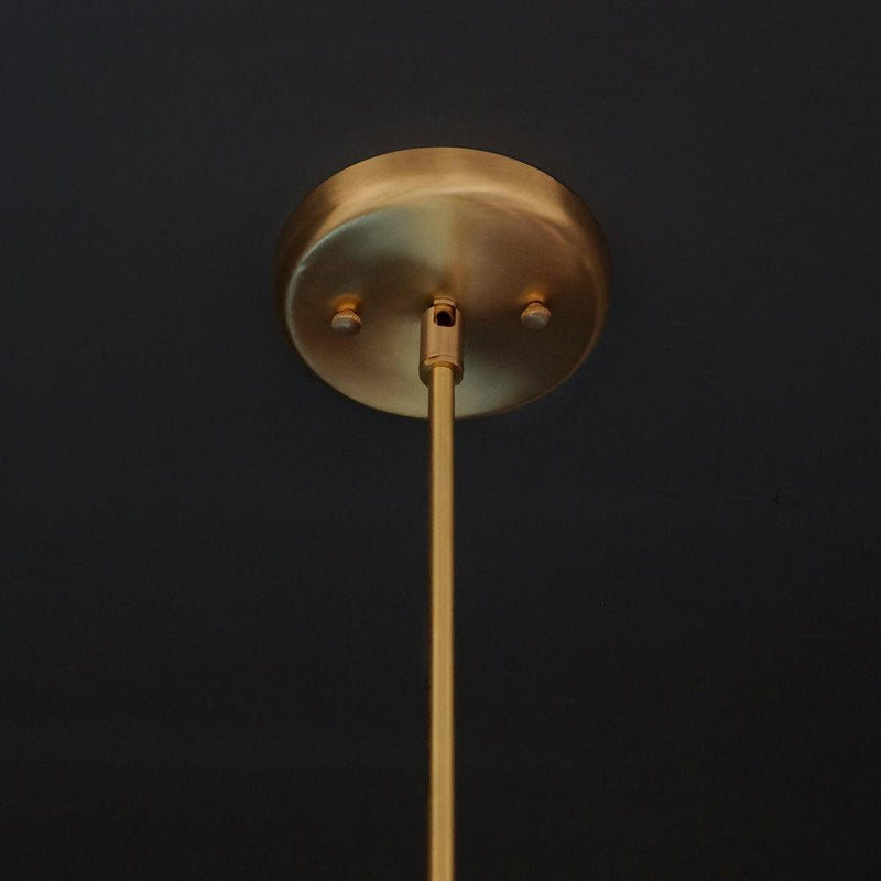 Modern Brass 5 Arms Glass Globe Sputnik Chandelier Light Fixture - Doozie Light Studio
