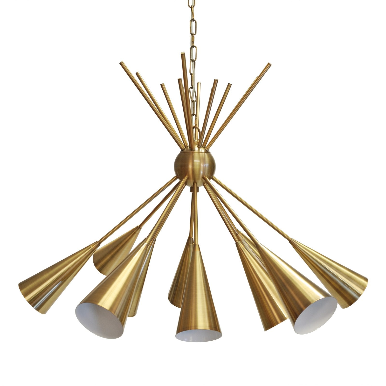 Modern Handmade Garland Sputnik Brass Chandelier - Brushed Brass - Doozie Light Studio