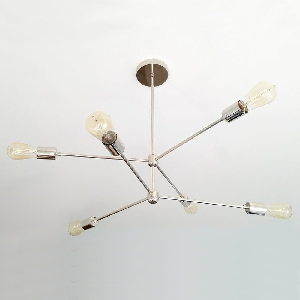 Double Layers 6 Light Modern Brass Sputnik Chandelier - Doozie Light Studio