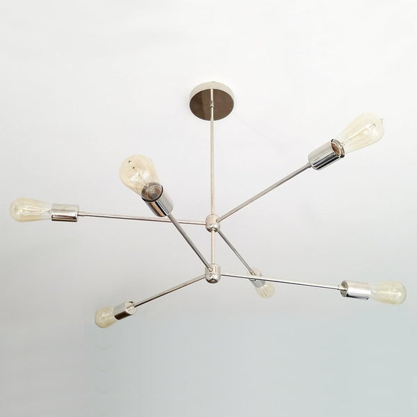Double Layers 6 Light Modern Brass Sputnik Chandelier