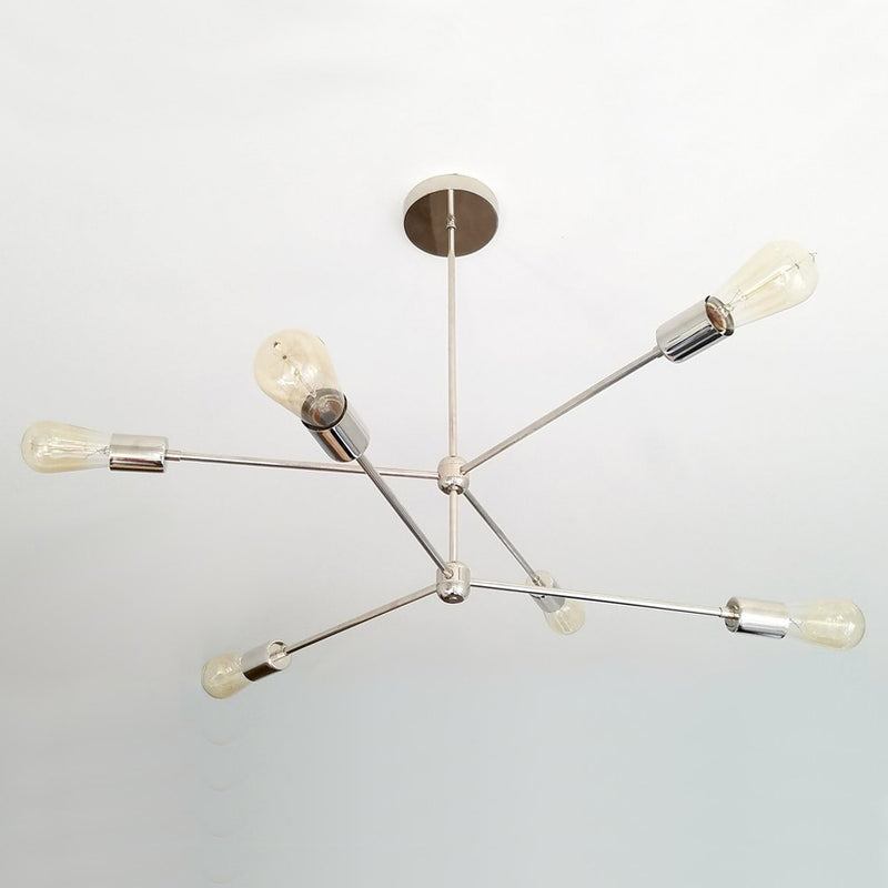 Double Layers 6 Light Modern Brass Sputnik Chandelier