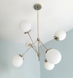 Modern 6 Globes Brass Chandelier Fixture