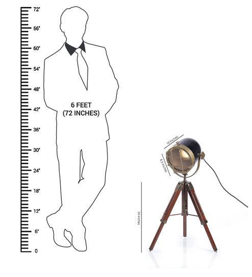Brass Finish Rustic Tripod Table Lamp - Doozie Light Studio