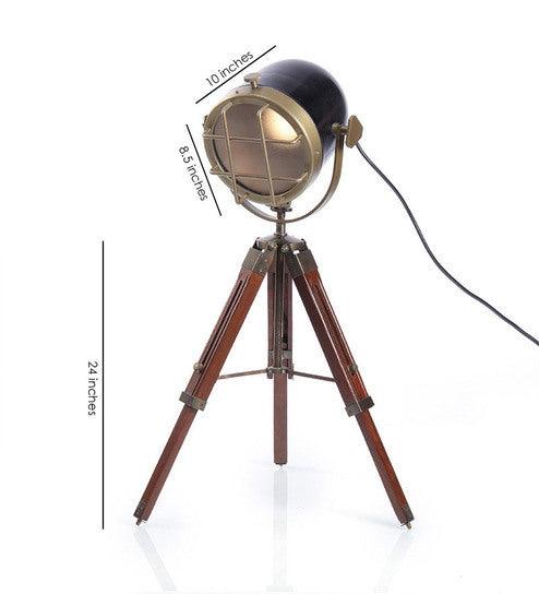 Brass Finish Rustic Tripod Table Lamp - Doozie Light Studio