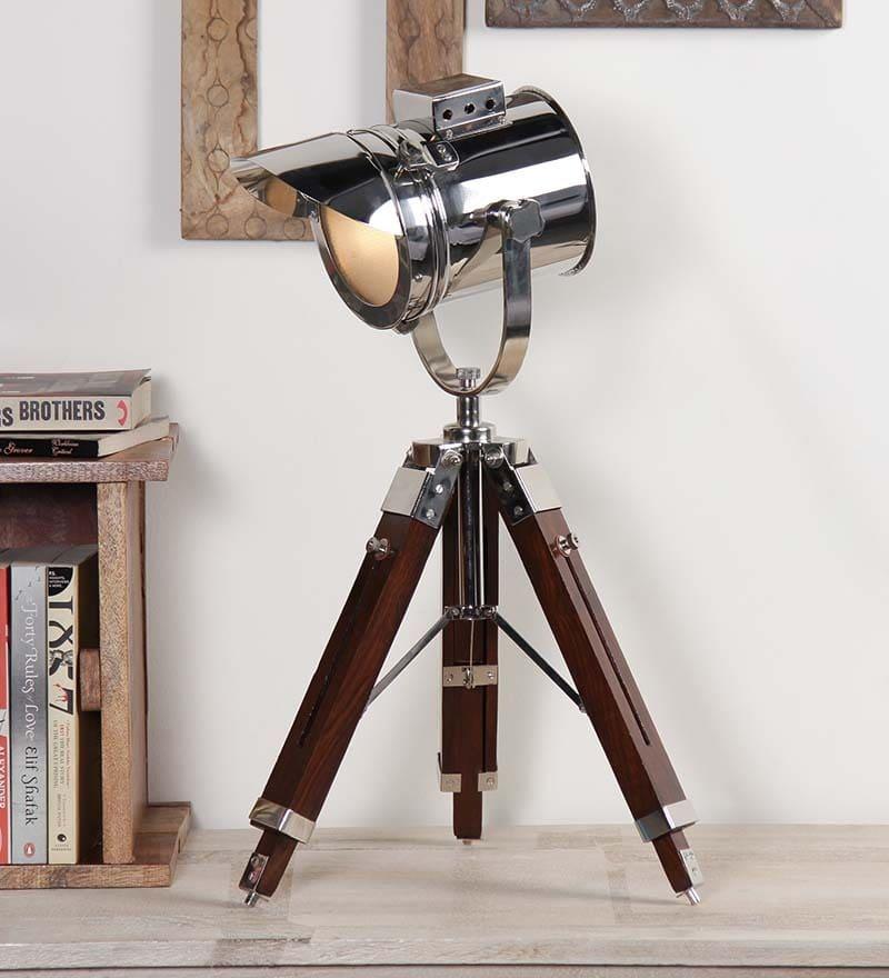 Doozie Modern Tripod Table Lamp In Nickel Finish - Doozie Light Studio