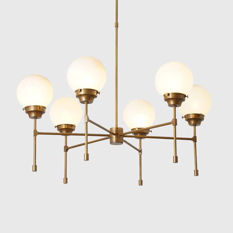 Heritage Brass 6 Ribbed Globes Osborne Chandelier Light Fixture