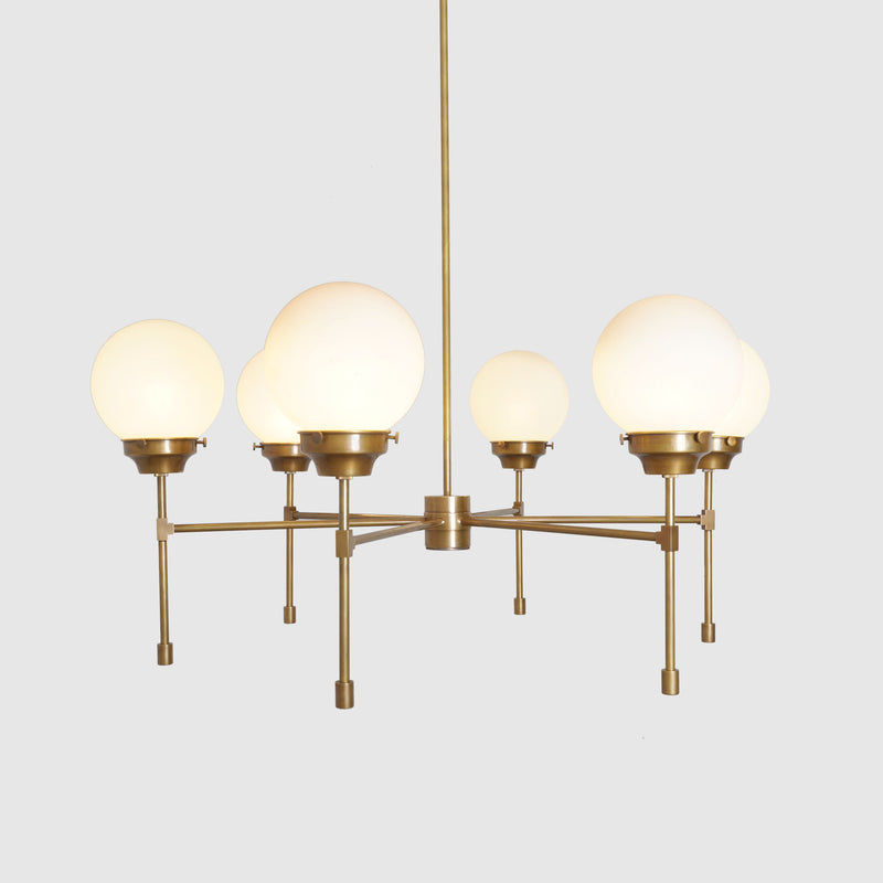 Heritage Brass 6 Ribbed Globes Osborne Chandelier Light Fixture