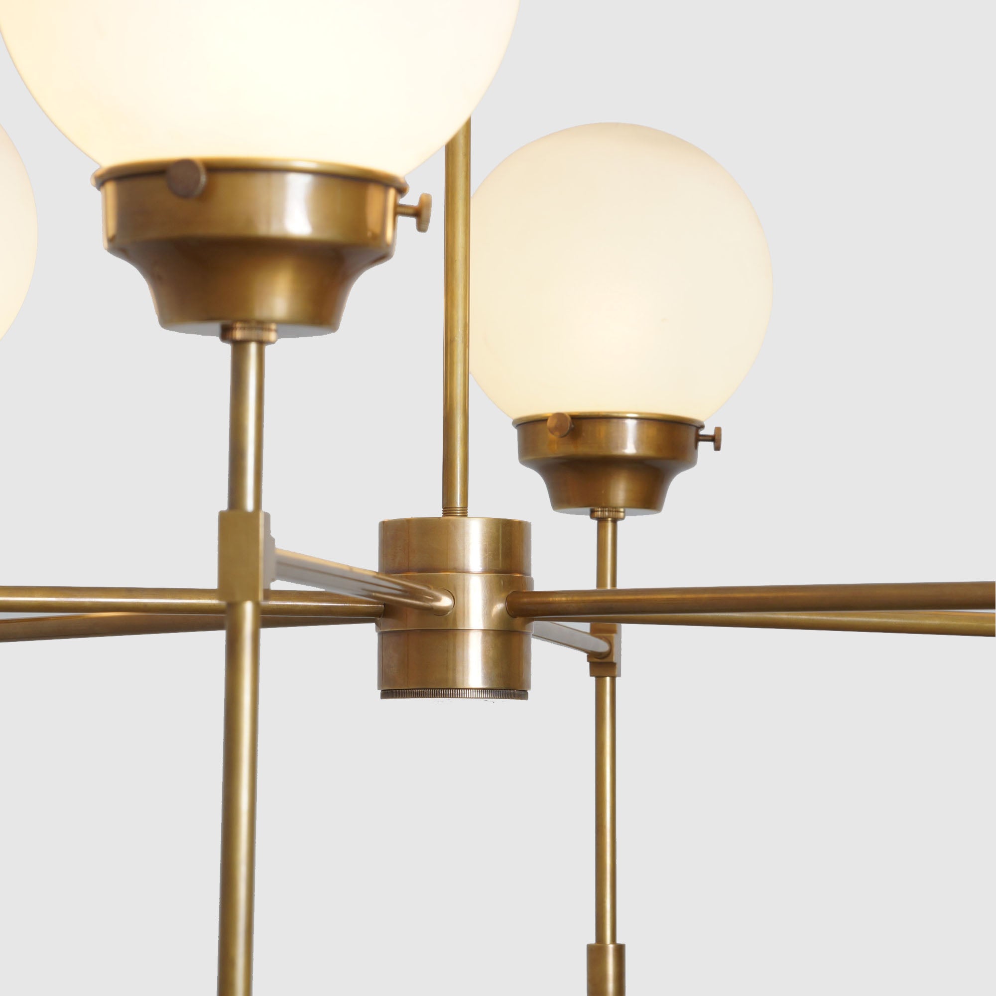 Heritage Brass 6 Ribbed Globes Osborne Chandelier Light Fixture - Doozie Light Studio