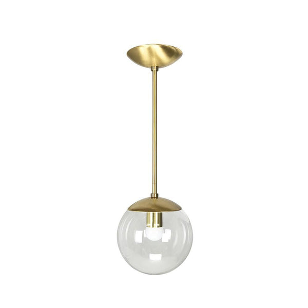 Modern Brass Globe Pendant 8" - Doozie Light Studio