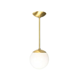 Modern Brass Globe Pendant 8" - Doozie Light Studio