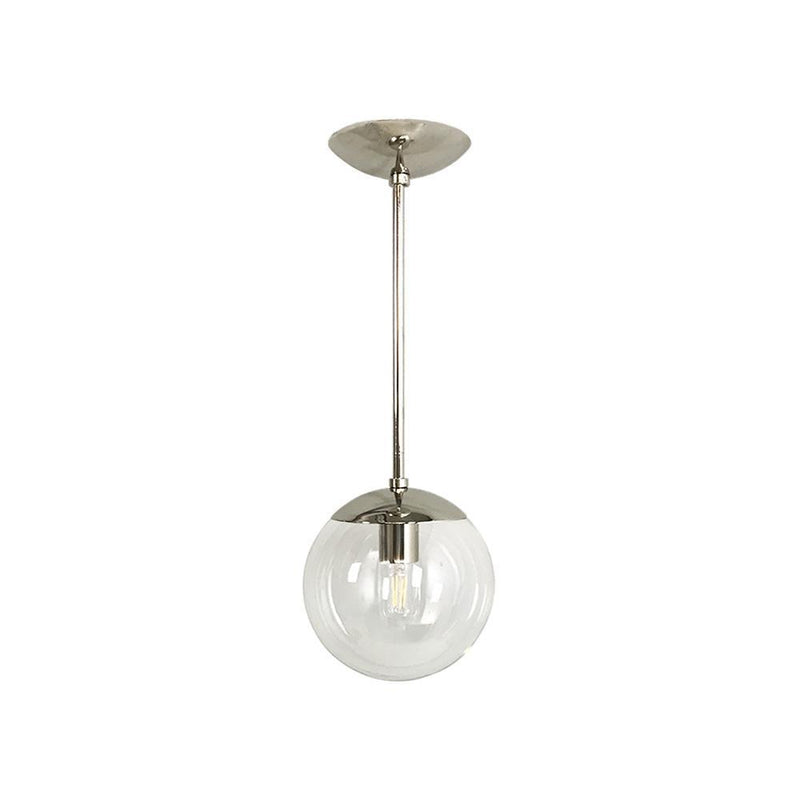 Modern Brass Globe Pendant 8" - Doozie Light Studio