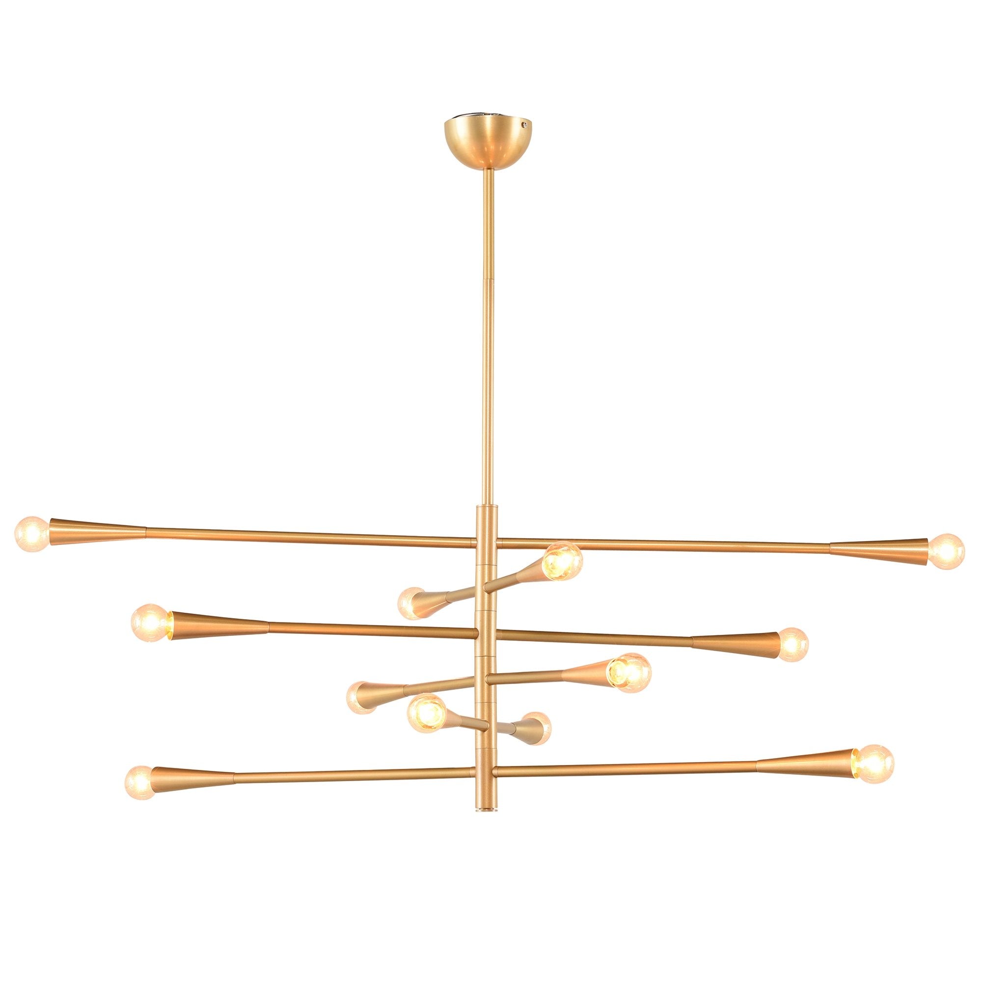 Modern Handcrafted Brass 12 Lights Orion Sputnik Chandelier - Doozie Light Studio