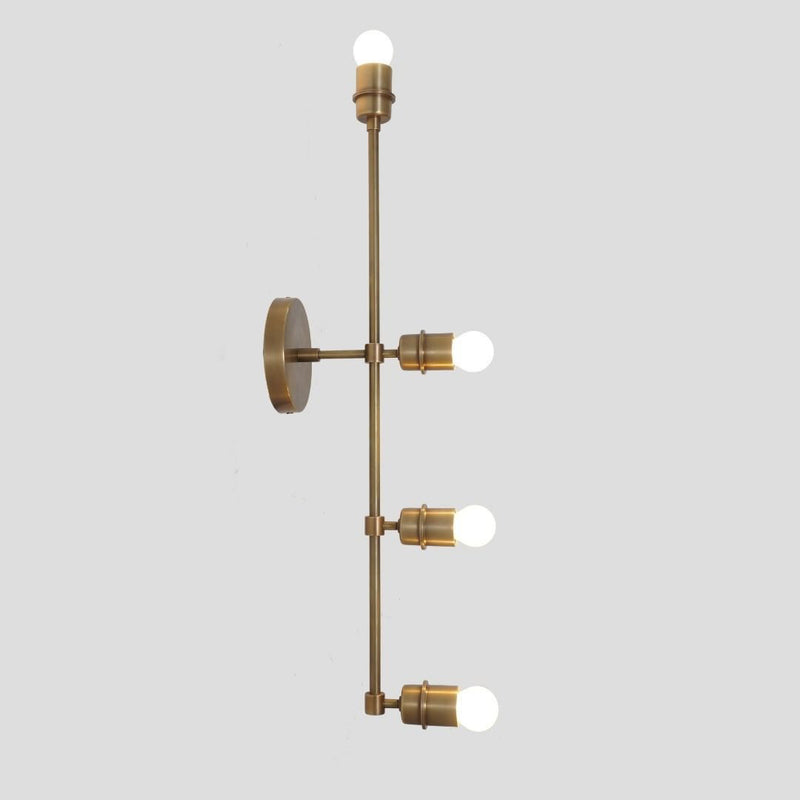 Modern brass 4 lights wall lamp beside sconce