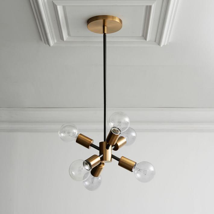 Modern brass Sputnik Mobile Chandelier - Doozie Light Studio