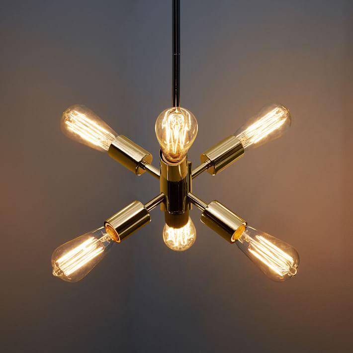 Modern brass Sputnik Mobile Chandelier - Doozie Light Studio