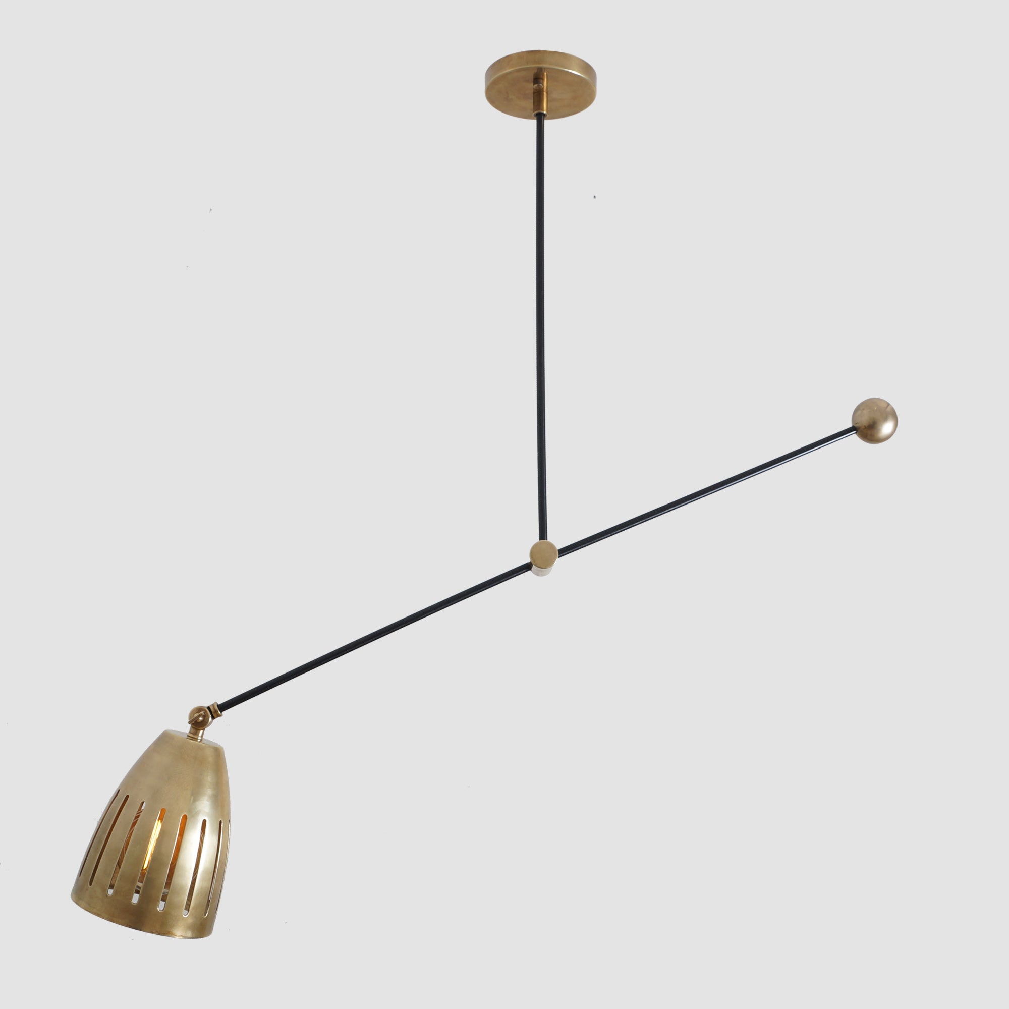 Modern Brass Counter Balance Pendant Lamp - Doozie Light Studio