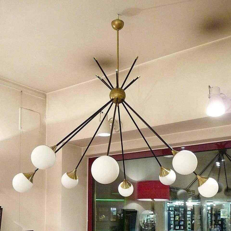 Mid Century Stilnovo Style Cluster Chandelier