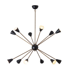 Large Italian Sputnik Chandelier in the Style of Stilnovo 42"D