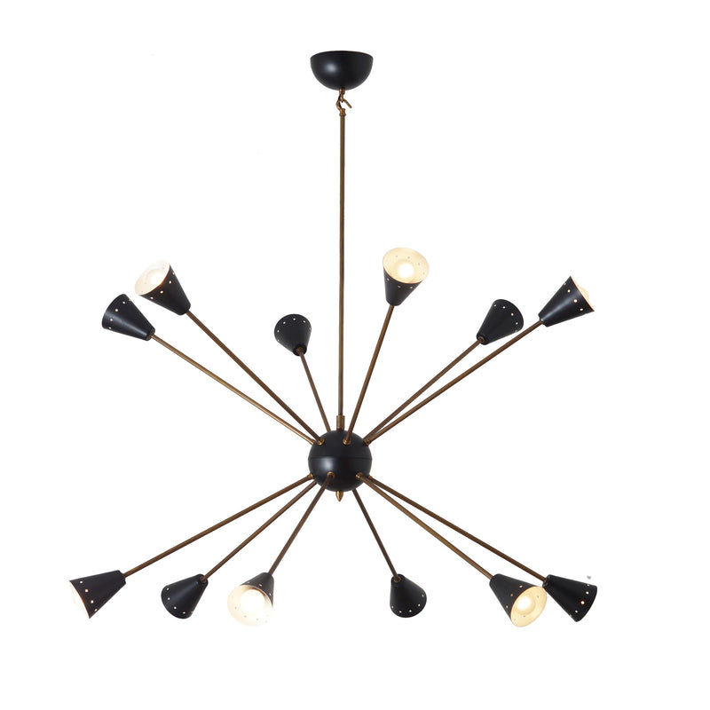 Large Italian Sputnik Chandelier in the Style of Stilnovo 42"D