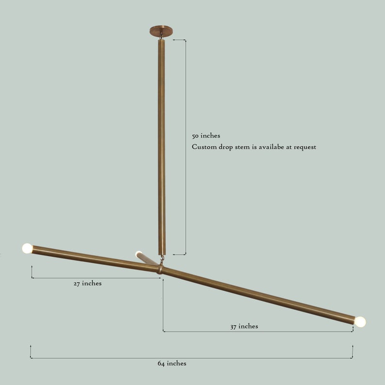 Slingshot Chandelier - Brass Sputnik 3 Arm Modern Light Fixture