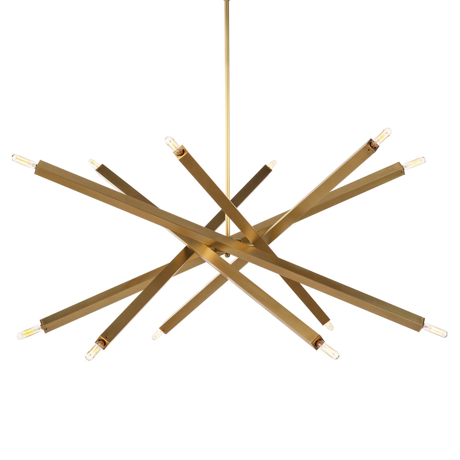 Spiral Modern Brass 12 Light Chandelier Fixture - Brushed Brass - Doozie Light Studio