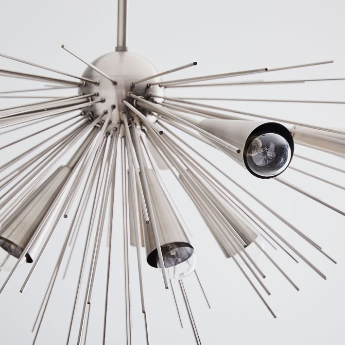 Half Urchin Modern Brass Sputnik Chandelier - Doozie Light Studio