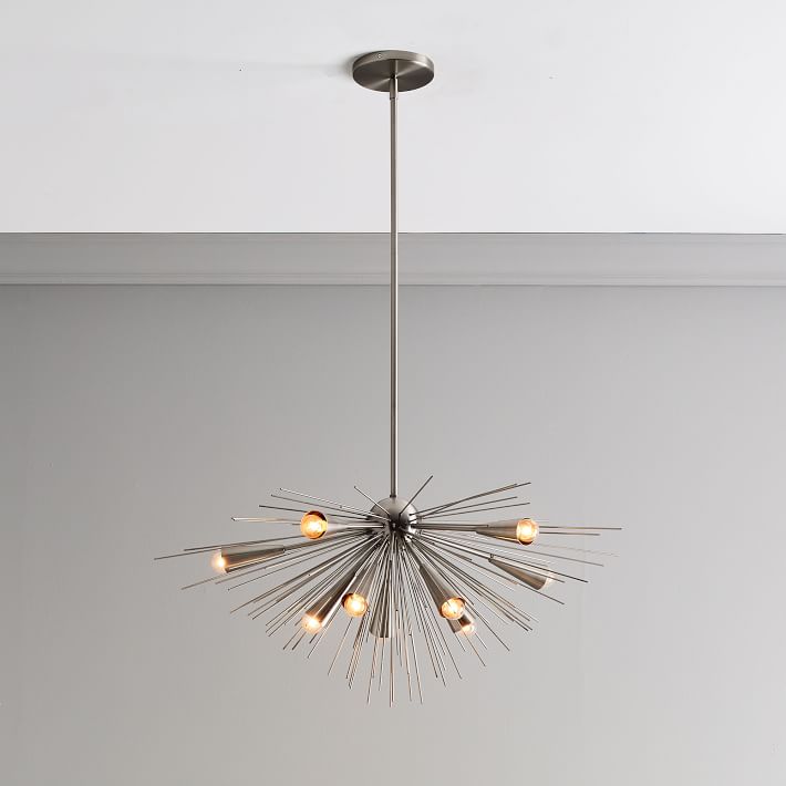 Half Urchin Modern Brass Sputnik Chandelier - Doozie Light Studio