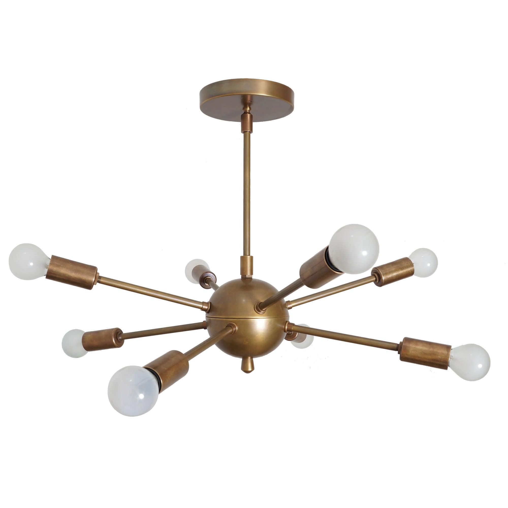 Brass Sputnik Chandelier 8 Light Sputnik Pendant Light - Doozie Light Studio