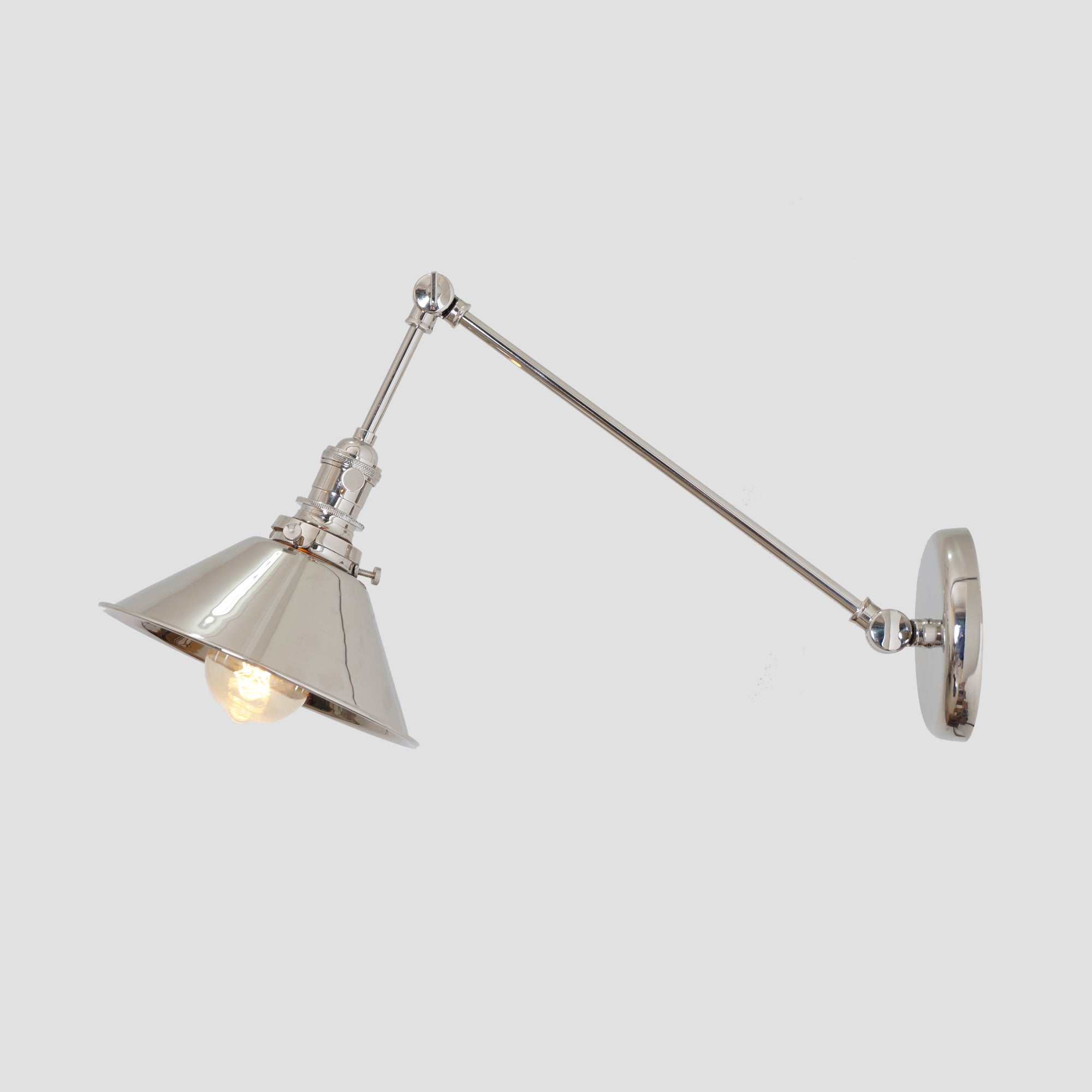 Industrial Articulating Brass Wall Lamp - Doozie Light Studio
