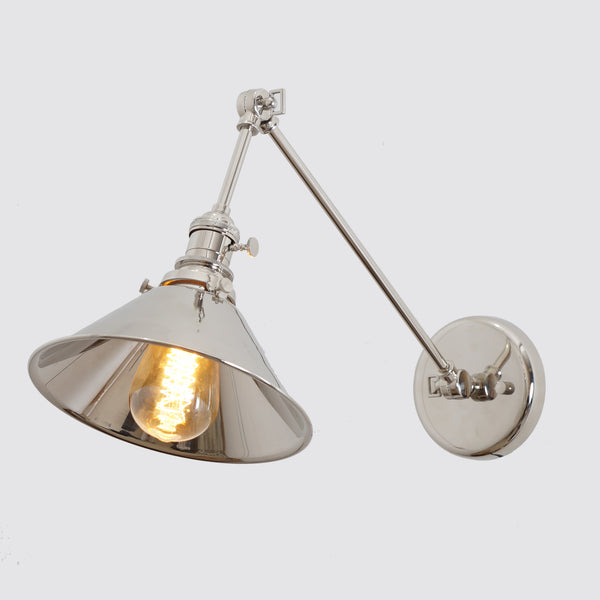 Industrial Articulating Brass Wall Lamp